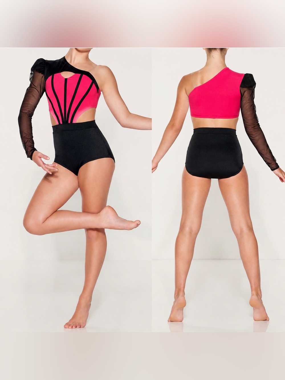 Kelle dance costume black hot pink CHASING STARS 5341 SA adult